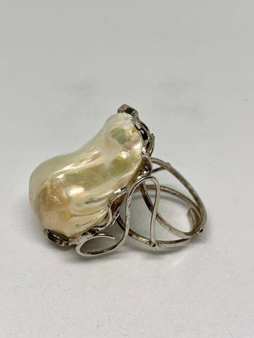 Zonder minimumprijs - Ring Zilver - 120.00ct. tw. Parel -, Nieuw