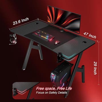 Gaming bureau - Gaming desk - Gaming tafel - 120x60 cm - Zwa, Verzenden, Nieuw