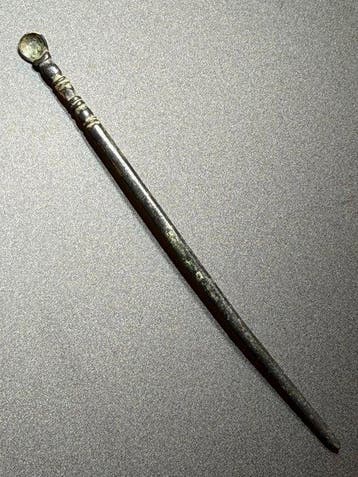 Oud-Romeins Brons Prachtig medisch instrument – lepel met, Verzamelen
