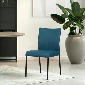 Set van 4 Leren eetkamerstoelen Basic - Toledo Turquoise, Huis en Inrichting, Stoelen, Ophalen of Verzenden, Nieuw, Leer