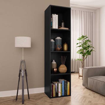 vidaXL Boekenkast/tv-meubel 36x30x143 cm bewerkt hout zwart, Verzenden