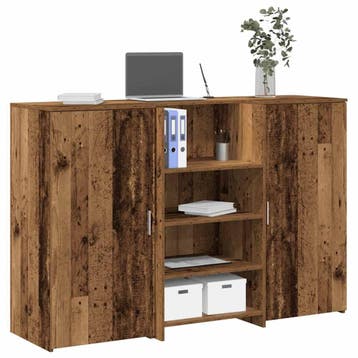 vidaXL Receptiebalie 155x50x103,5 cm bewerkt hout oud, Verzenden, Nieuw