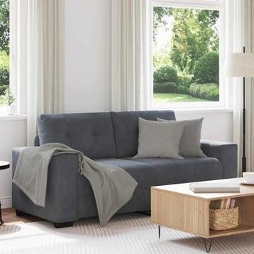 vidaXL Loveseat bank 180x77x82 cm fluweel donkergrijs, Verzenden, Nieuw