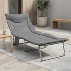 vidaXL Opvouwbare zonnebed met kussen Antracietkleurig, Tuin en Terras, Verzenden, Nieuw
