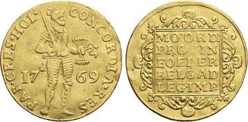 Goud-dukat 1769 Nederland-holland, Provinz, Verzenden