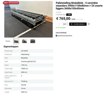 Gebruikt palletstelling -  Complete sets - Voordeelpartij, Ophalen of Verzenden