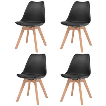 vidaXL Eetkamerstoelen 4 st kunststof zwart, Verzenden, Nieuw