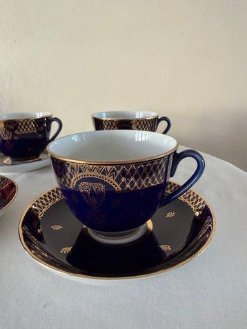 Lomonosov Imperial Porcelain Factory - Service à café pour 4