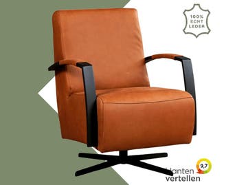 Leren draaifauteuil Mood - Rancho Cognac (cognac) -, Ophalen of Verzenden