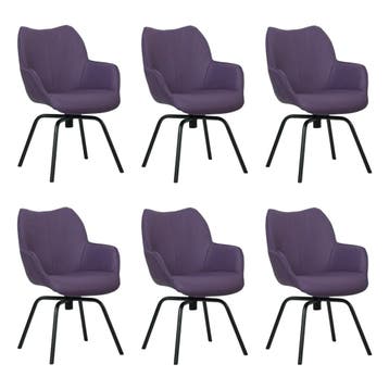 Set van 6 Leren draaibare eetkamerstoelen Magic - Toledo, Ophalen of Verzenden
