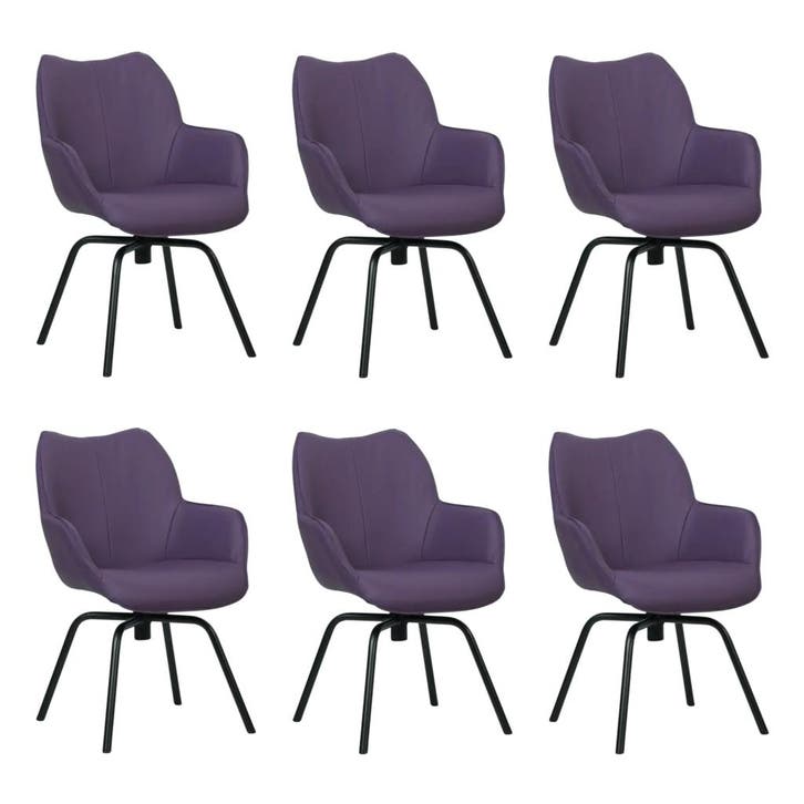 Set van 6 Leren draaibare eetkamerstoelen Magic - Toledo, Maison & Meubles, Tabourets de bar, Enlèvement ou Envoi