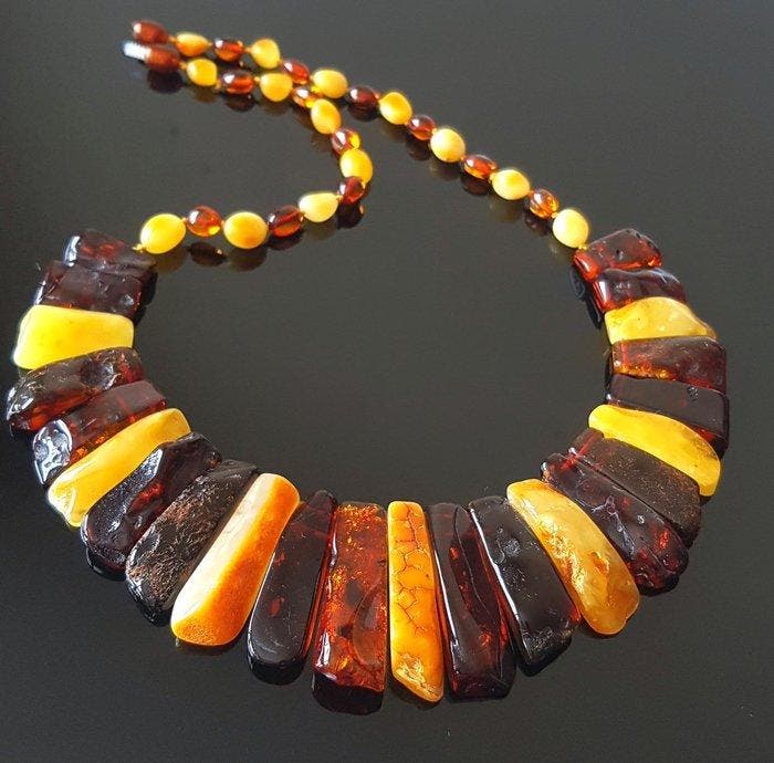 Amber Natuurlijk Baltic Amber Ketting- 45 g, Collections, Minéraux & Fossiles