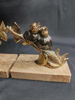 Boekensteunen - vogels - Marmer, Zinklegering