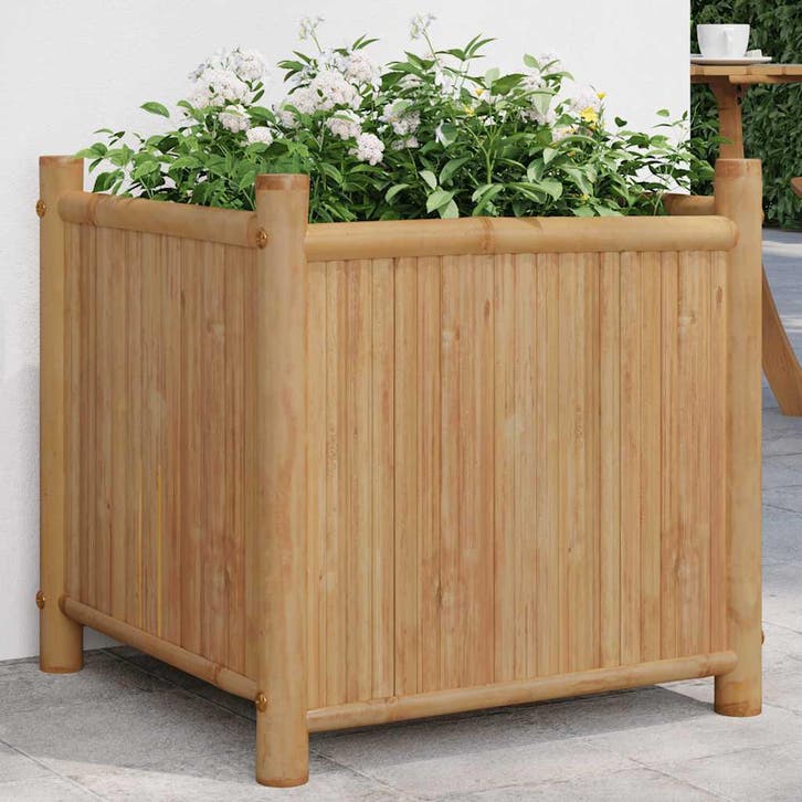 vidaXL Plantenbak 50x50x50 cm bamboe, Jardin & Terrasse, Pots de fleurs, Envoi