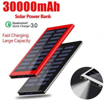 Externe 30.000mAh Solar Charger Powerbank Zonnepaneel, Telecommunicatie, Verzenden, Nieuw, Stuff Certified®