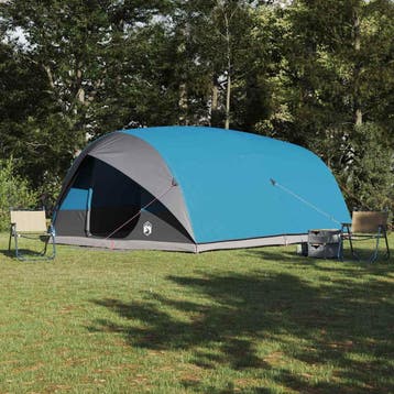 vidaXL Tunnel tent 10-persoons Waterdicht Blauw taft, Verzenden, Nieuw