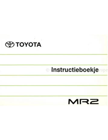 1990 TOYOTA MR2 INSTRUCTIEBOEKJE NEDERLANDS