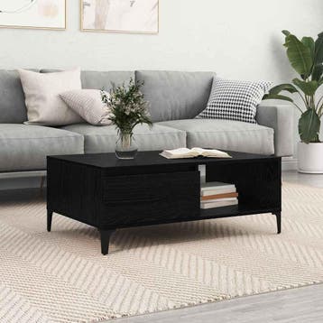vidaXL Salontafel Zwart eiken 90 x 60 x 35 cm Bewerkt hout, Verzenden, Nieuw
