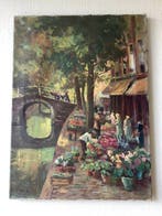 Adrianus Zuiderwijk (1867-1967) - Bloemenmarkt Delft, Antiek en Kunst
