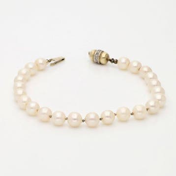 Bracelet - 14 carats Or jaune, Or blanc - Perles deau douce