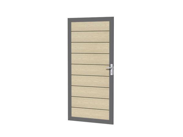 Veiling - Aluminium tuindeur - houtlook eik - 183x93 cm, Jardin & Terrasse, Palissades