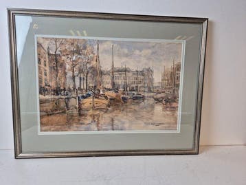 H.A.C Paradies (1883-1966) - Oude haven Plan C , jaren 30, Antiek en Kunst