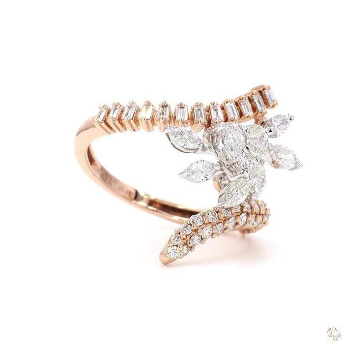 Ring - 14 karaat Roségoud - 1.18ct. tw. Diamant (Natuurlijk), Bijoux, Sacs & Beauté, Bagues