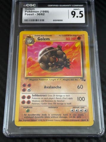 Pokémon - 1 Graded card - Golem 36/62 - CGC 9.5 - Various