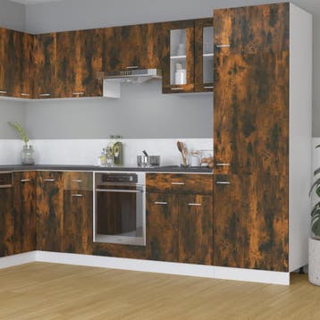 vidaXL Bovenkast Lyon 60x31x60 cm glas en bewerkt hout, Huis en Inrichting, Verzenden, Nieuw
