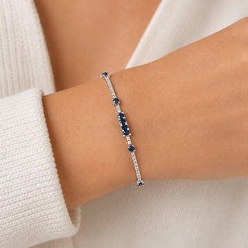 Damiani - Armband - 18 karaat Witgoud - 2.04ct. tw. Saffier, Nieuw
