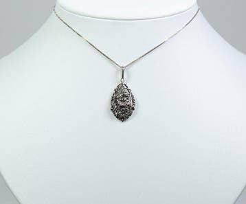 - 935 zilver - marcasiet - Ketting met hanger