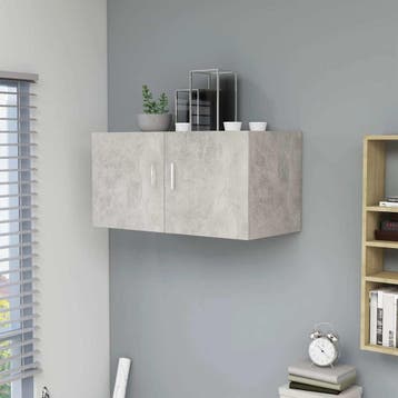 vidaXL Hangkast 80x39x40 cm bewerkt hout betongrijs, Verzenden