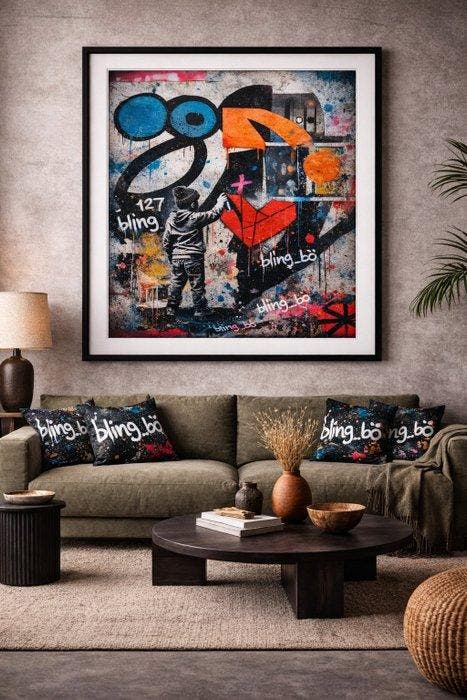 BLING_BÖ (1985) - - STREET KID – ORIGAMI HEART -, Antiquités & Art, Art | Objets design