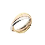 Tricolor gouden trinity ring, Gebruikt, Overige kleuren, Ophalen of Verzenden, 17 tot 18