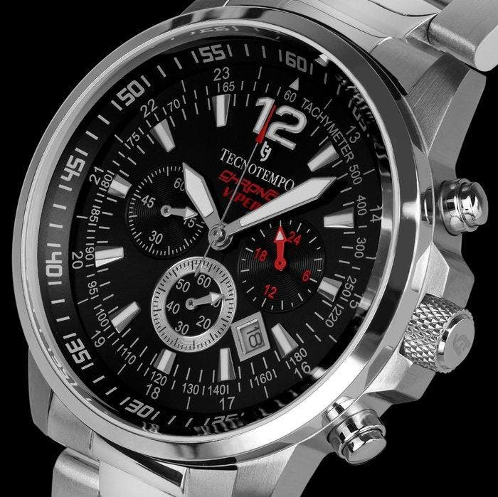 Tecnotempo - Chronograph 100M - Chrono Viper Limited, Handtassen en Accessoires, Horloges | Heren