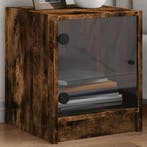 vidaXL Nachtkastjes met glazen deuren 2 st 35x37x42 cm, Huis en Inrichting, Slaapkamer | Nachtkastjes, Verzenden, Nieuw