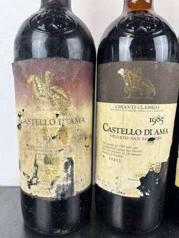 Castello di Ama: Chianti Classico 2001 x3, Apparita 1985,, Nieuw