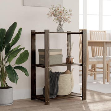 vidaXL Opbergrek 3-laags 60x38x90 cm massief grenenhout, Huis en Inrichting, Verzenden, Nieuw