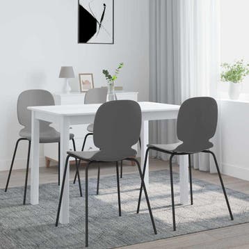 vidaXL Eettafel 114x71x75 cm massief rubberwood wit, Maison & Meubles, Tables | Tables à manger, Verzenden