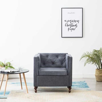 vidaXL Fauteuil stof grijs, Maison & Meubles, Verzenden