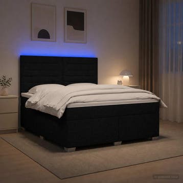 vidaXL Boxspringbed met matras met hoofdeinde Zwart 160 x, Verzenden, Nieuw