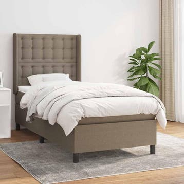vidaXL Boxspring met matras stof taupe 80x200 cm, Verzenden, Nieuw