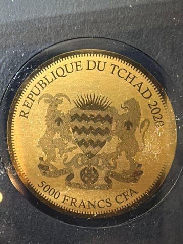 Tsjaad. 5000 Francs 2020 Germania, 1/200 Oz (.999) mit CoA