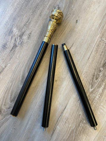 Wandelstok - kompas met zonnewijzer wandelstok zwaar messing