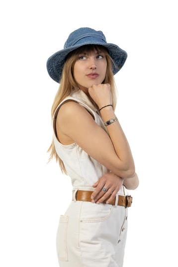 KIMU® Vissershoed Jeans Blauw Blauwe Denim Cowboyhoed Spijke, Kleding | Heren, Ophalen of Verzenden, Nieuw