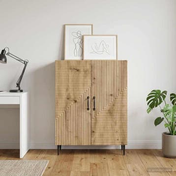 vidaXL Dressoir Artisanaal eiken 66 x 34,5 x 89,5 cm Bewerkt, Verzenden