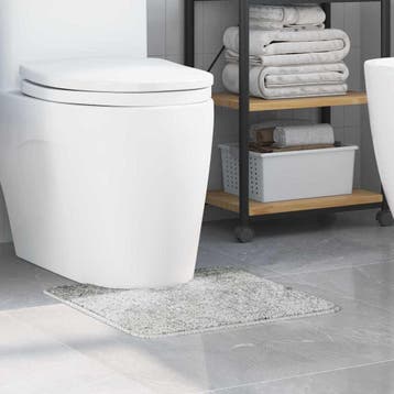 vidaXL Antislip Badmat met Toilet Uitsnede Grijs 50 x 50 cm, Verzenden, Nieuw