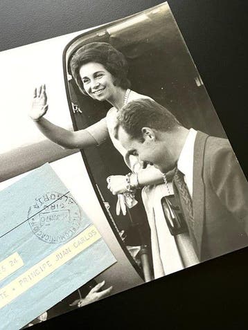 Autógrafo - Rey Juan Carlos I y Reina Sofia, telegramas