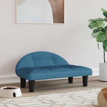 vidaXL Hondenmand 70x52x30 cm fluweel blauw, Verzenden, Nieuw