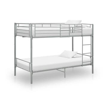 vidaXL Stapelbed metaal grijs 90x200 cm, Verzenden, Nieuw